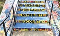 Steps at the Memphis Grizzlies Community Court, Memphis, Tennessee. Royalty Free Stock Photo