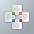 4 Steps Modern infographic with green, purple, orange, and blue color can be used for your process, workflow layout, and more.