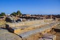 Steps near the offering table in the Malian Palace in Crete, Greece - a monument of Minoan culture 1900-1700 BC Royalty Free Stock Photo