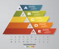 5 steps presentation char in pyramid shape. graphic or website layout. Vector.