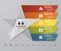 5 steps presentation template/5 options/ star shape graphic or website layout.