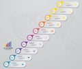 10 steps process. Simple&Editable abstract design element Royalty Free Stock Photo
