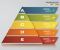 5 steps pyramid with free space for text on each level. infographics, presentations or advertising. Royalty Free Stock Photo