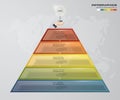 5 steps pyramid with free space for text on each level. infographics, presentations or advertising. Royalty Free Stock Photo