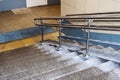 Steps and ramp in the underpass closeup Royalty Free Stock Photo