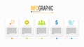 5 steps Rectangle Infographic template business data illustration Royalty Free Stock Photo