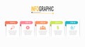 5 steps Rectangle Infographic template business data infochart illustration Royalty Free Stock Photo
