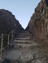 Steps, rock, walk, see, beach, evening, weekend walk, dog walk, Royalty Free Stock Photo