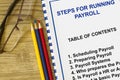 Steps for running a  payroll concept Royalty Free Stock Photo