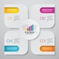 4 steps simple&editable process chart infographics element. Royalty Free Stock Photo