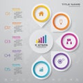 5 steps simple&editable process chart infographics element. EPS 10. Royalty Free Stock Photo