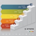5 steps staircase Infographic element for presentation. EPS 10.