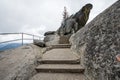 Steps and stairs along the Moro Rock hike in Sequoia National Park Royalty Free Stock Photo