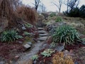 Steps with stones, stone stitches, fabulous stairs, castle, magic place