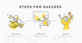 Steps for success. Study and life achievements and success concept. Vector