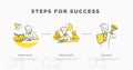 Steps for success. Study and life achievements and success concept. Vector