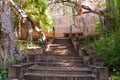 Steps of a temple path way in Tamilnadu India. Royalty Free Stock Photo