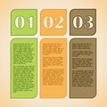 1,2,3 steps text boxes Royalty Free Stock Photo