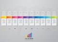 10 steps timeline infographic element for presentation.