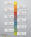 10 steps Timeline infographic element. 10 steps infographic, vector banner can be used for workflow layout.