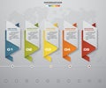 5 steps Timeline infographic element. 5 steps infographic, vector banner can be used for workflow layout.