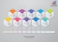 10 steps timeline infographic element. 10 steps infographic, vector banner can be used for workflow layout, diagram,presentation.