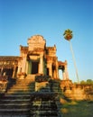 Steps to the Angkor Wat temple, Cambodia Royalty Free Stock Photo