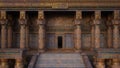 Steps to entrance to an ancient Egyptian temple. 3D illustration