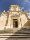 Steps to entrance to Cathedral at Citadel in Victoria on Gozo, Malta