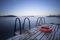 Steps to sea and Lifebuoy