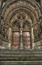 Steps to a set of gothic church doors. Royalty Free Stock Photo