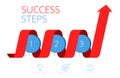 Steps to Success business concept. Flat vector illustration Royalty Free Stock Photo