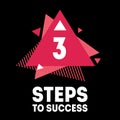 3 steps to success. Cover for the video to be placed on the video hosting or Image for design of the post in social networks.