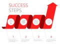 Steps to Success financial concept. Flat vector illustration