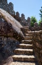 The steps to the top of of curtain walls. Castle of the Moors. Sintra. Portugal Royalty Free Stock Photo