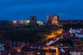 199 Steps to Whitby churches at night