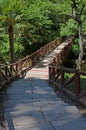 Steps to the wooden bridge