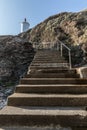 Steps towards to the Grosse Terre lighthouse