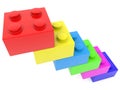 Steps from toy bricks of different colors Royalty Free Stock Photo