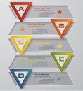 5 steps with triangle shape bulletins clean banner template for presentation.