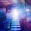 Steps up into cosmos