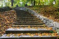 Steps in utumn park Royalty Free Stock Photo