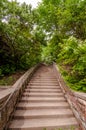 Steps in the woods in Highland Park, located in Pittsburgh, Pennsylvania, USA