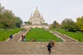 Steps leading up to Basilica of the Sacred Heart of Paris Royalty Free Stock Photo