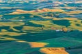 Sunset view of wheat farms in the rolling Palouse hills Royalty Free Stock Photo
