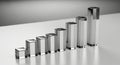 Stepwise increase of metallic cubes Royalty Free Stock Photo
