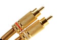 Stereo audio jacks gold plated Royalty Free Stock Photo