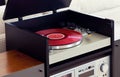 Stereo Audio Music Turntable Vinyl Record Player in Rack