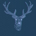 Stereo deer triangles polygon background. Geometric style.