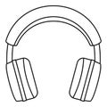 Stereo headphones icon, outline style